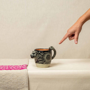 Taza Jaguar Barro Pintado