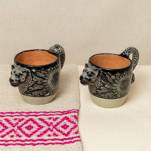 Taza Jaguar Barro Pintado