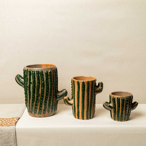Pack de 3 Macetas Cactus, Verde
