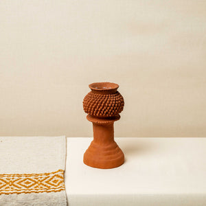Candelabro Barro Natural Grande