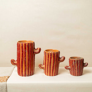 Pack de 3 Macetas Cactus, Rojo