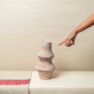 Vasija Barro Modelado, tonos terracota