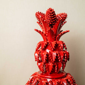 Large blue pineapple glazed clay