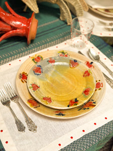 Plato Postre Barro Pintado Vajilla Milagritos